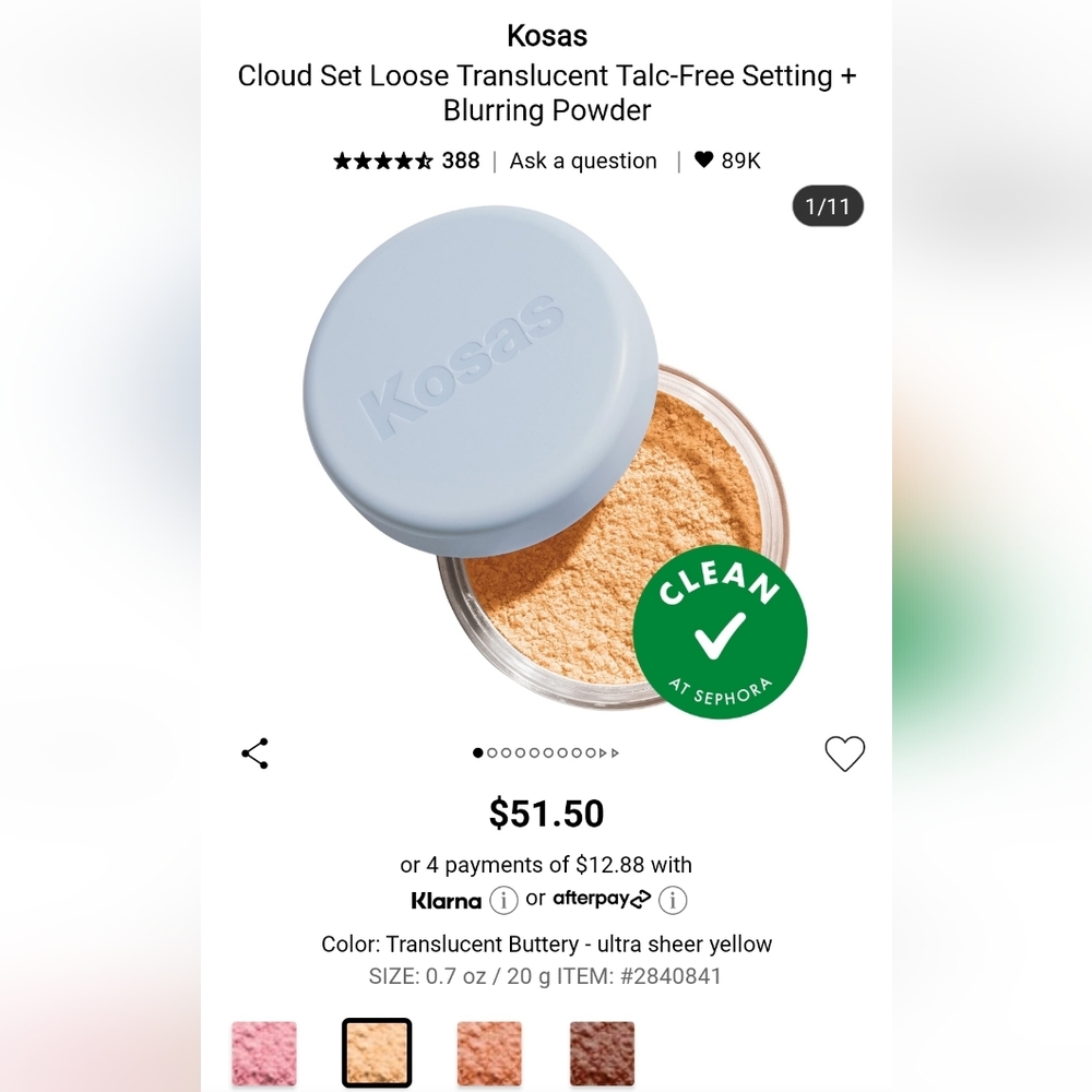 Kosas Translucent Talk Free Loose Powder